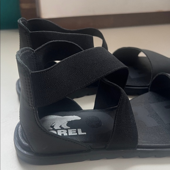 New In Box Sorel Black Ella II Women's Sandal - Picture 6 of 7